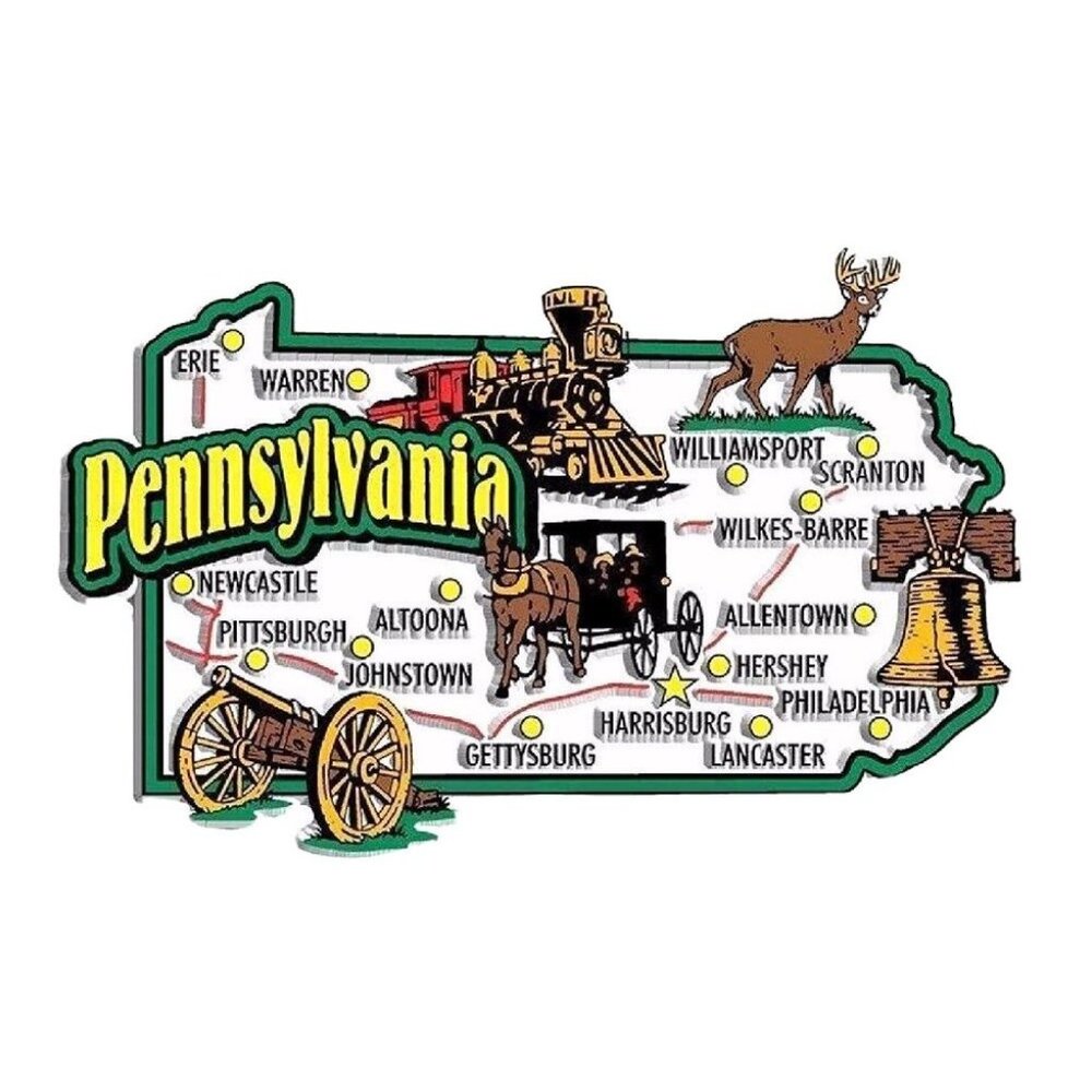 Pennsylvania State Symbols Refrigerator Die Cut Magnet - NEW Fast Ship